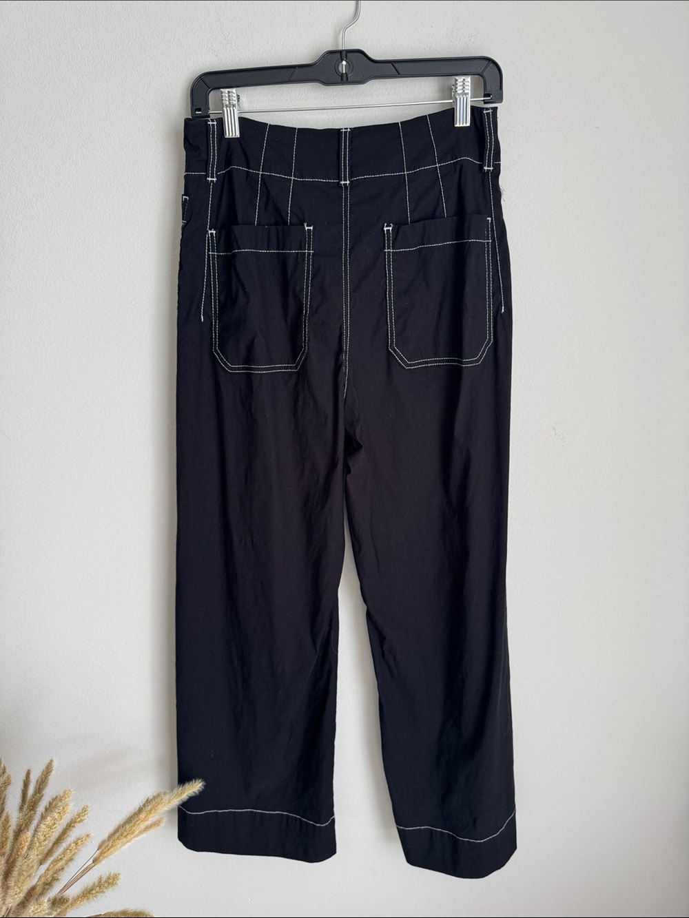 Maeve by Anthropologie The Colette Contrast Stitch Wide Leg Crop Pants  size 30 - Picture 8 of 10